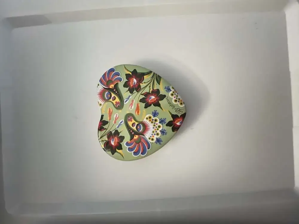 Brighton Floral Heart Shaped Lidded Tin Jewelry Trinket Box